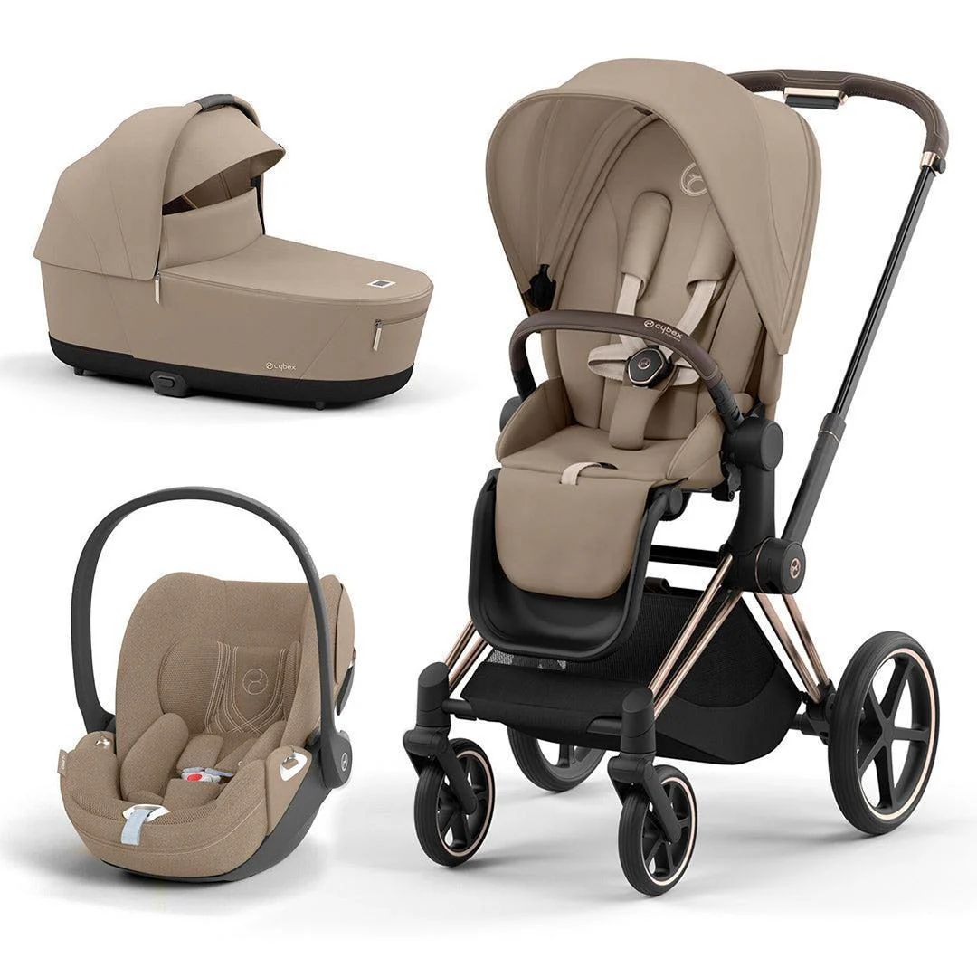 Cybex Priam Chasis Rose Gold Dúo + Cloud T i-Size de Cybex Cozy Beige