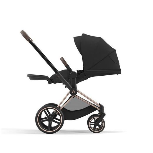 Dúo Cybex Priam Chasis Rosegold (Capazo + Silla Deep Black)