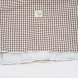 Edredón + bajera + almohada cuna 120x60 cm Praliné Vichy/Rayas Moka TOG 2,5