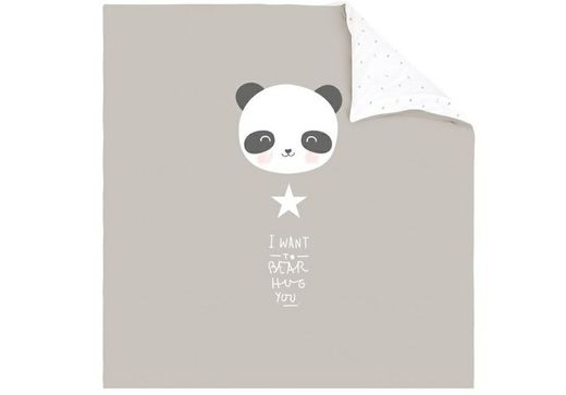 Funda nórdica para minicuna Bonjourbébé Panda Gris
