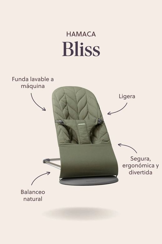Hamaca Babynjörn Bliss tejido algodón acolchado clásico
