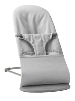 Hamaca Bliss Woven/Melange color Gris claro de BabyBJörn con bolsa de transporte de regalo