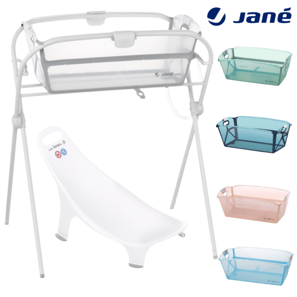 Bañera Oasis de Jané con Patas y soporte para recién nacido Azul