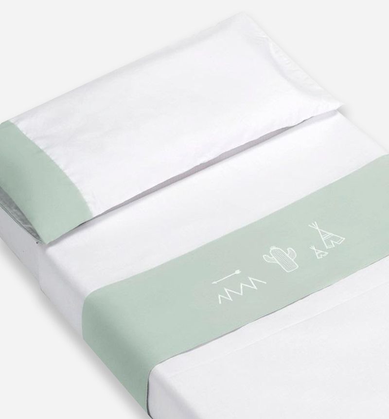 Juego de sábanas 2 piezas Doco 90x50cm Cotinfant Bear gris