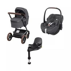 Maxi-Cosi Fame Dúo + Silla de auto grupo 0 Pebble 360 Pro y Base Isofix