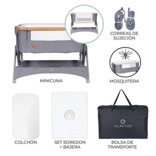 Minicuna colecho Stella de Olmitos Gris