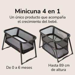 Minicuna evolutiva transpirable 4 en 1 Somnia Fresh All Black