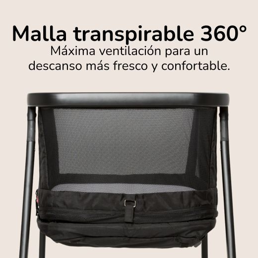 Minicuna evolutiva transpirable 4 en 1 Somnia Fresh All Black