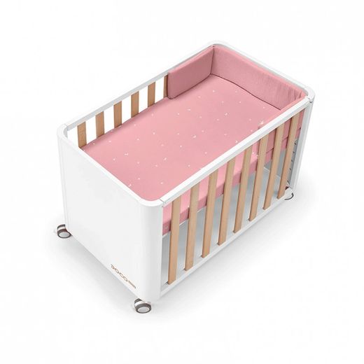 Minicuna colecho DOCO STYLE Cotinfant 50x90 Blanco-Natural + Textil SENA