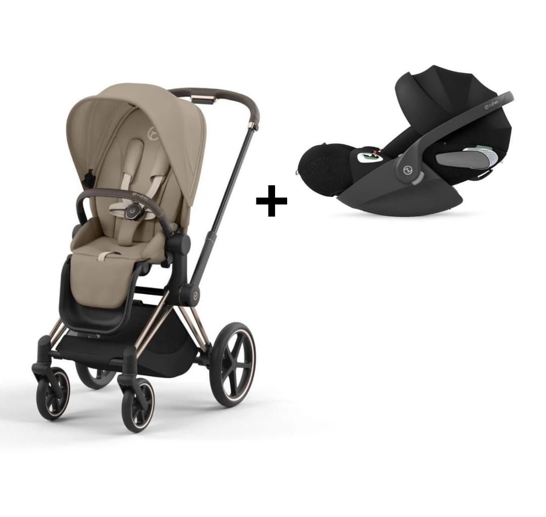 Pack Cybex Priam Rosegold Silla + Cloud T Priam Cozy Beige / Cloud T Cozy Beige Plus