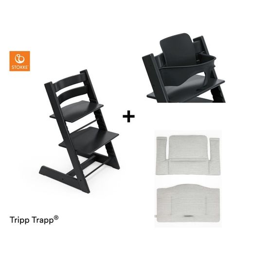 Pack trona Stokke Tripp trapp + Babyset + Cojín
