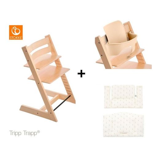 Pack trona Stokke Tripp trapp + Babyset + Cojín