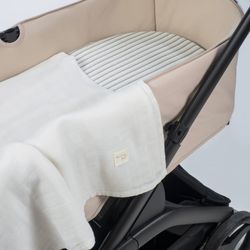 Sábana ajustable cuco + muselina Botton raya de Walking Mum