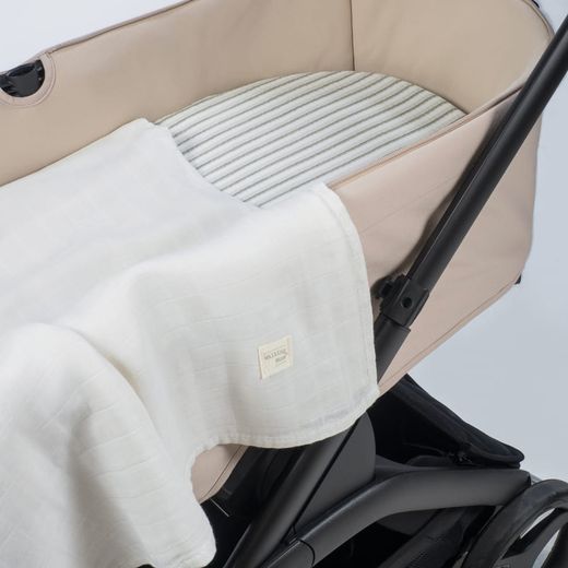 Sábana ajustable cuco + muselina Botton raya de Walking Mum