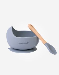 Set de alimentación " Wave " con ventosa gris de Saro
