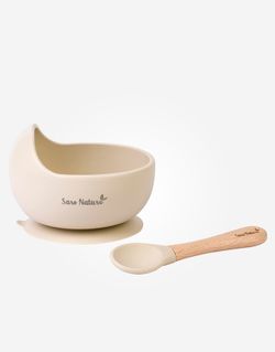 Set de alimentación " Wave " con ventosa gris de Saro
