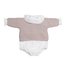 Set/Tricot jersey + ranita + Body bambula 0-1 mes/56 cm