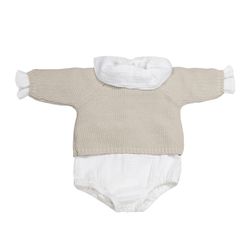 Set/Tricot jersey + ranita + Body bambula 0-1 mes/56 cm