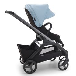 Silla de paseo Bugaboo Dragonfly base grafito/negro medianoche con capota azul horizonte