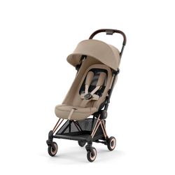Silla de paseo Cybex Coya chasis rosegold-Cozy Beige + adaptadores de grupo 0 + Cloud T Plus Cozy Beige