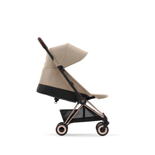 Silla de paseo Cybex Coya chasis rosegold-Cozy Beige + adaptadores de grupo 0 + Cloud T Plus Cozy Beige