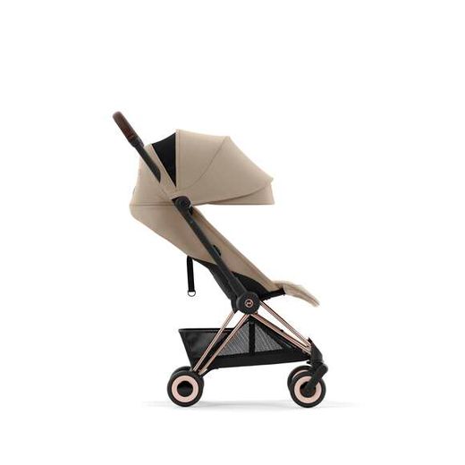 Silla de paseo Cybex Coya chasis rosegold-Cozy Beige + adaptadores de grupo 0 + Cloud T Plus Cozy Beige