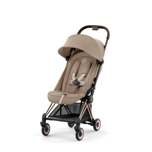 Silla de paseo Cybex Coya chasis rosegold-Cozy Beige + adaptadores de grupo 0 + Cloud T Plus Cozy Beige