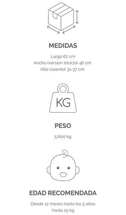 Triciclo multifunción Gyro de Olmitos 5 en 1