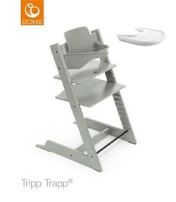 Trona Tripp Trapp Verde Glaciar+ Babyset + Bandeja Blanca de Stokke