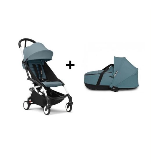 YOYO 3 silla de paseo + basinet de Stokke chasis blanco