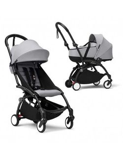Babyzen YOYO 2 SILLA DE PASEO + BASINET BABYZEN chasis NEGRO Silla y capazo Stone