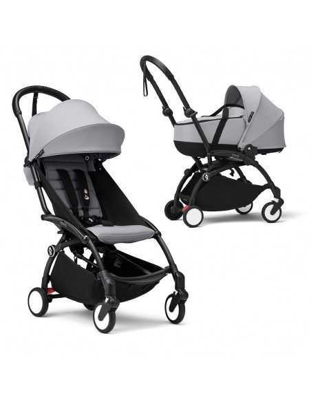 Babyzen YOYO 2 SILLA DE PASEO + BASINET BABYZEN chasis NEGRO Silla y capazo Stone